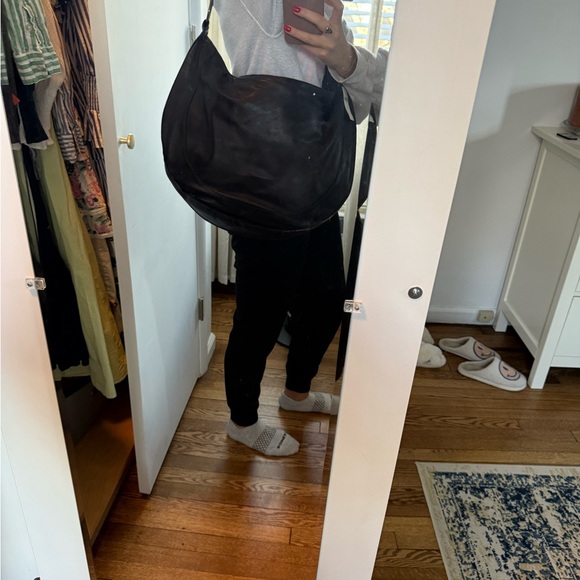 Anthropologie Black Hobo Bag with Adjustable Strap - Picture 3 of 7